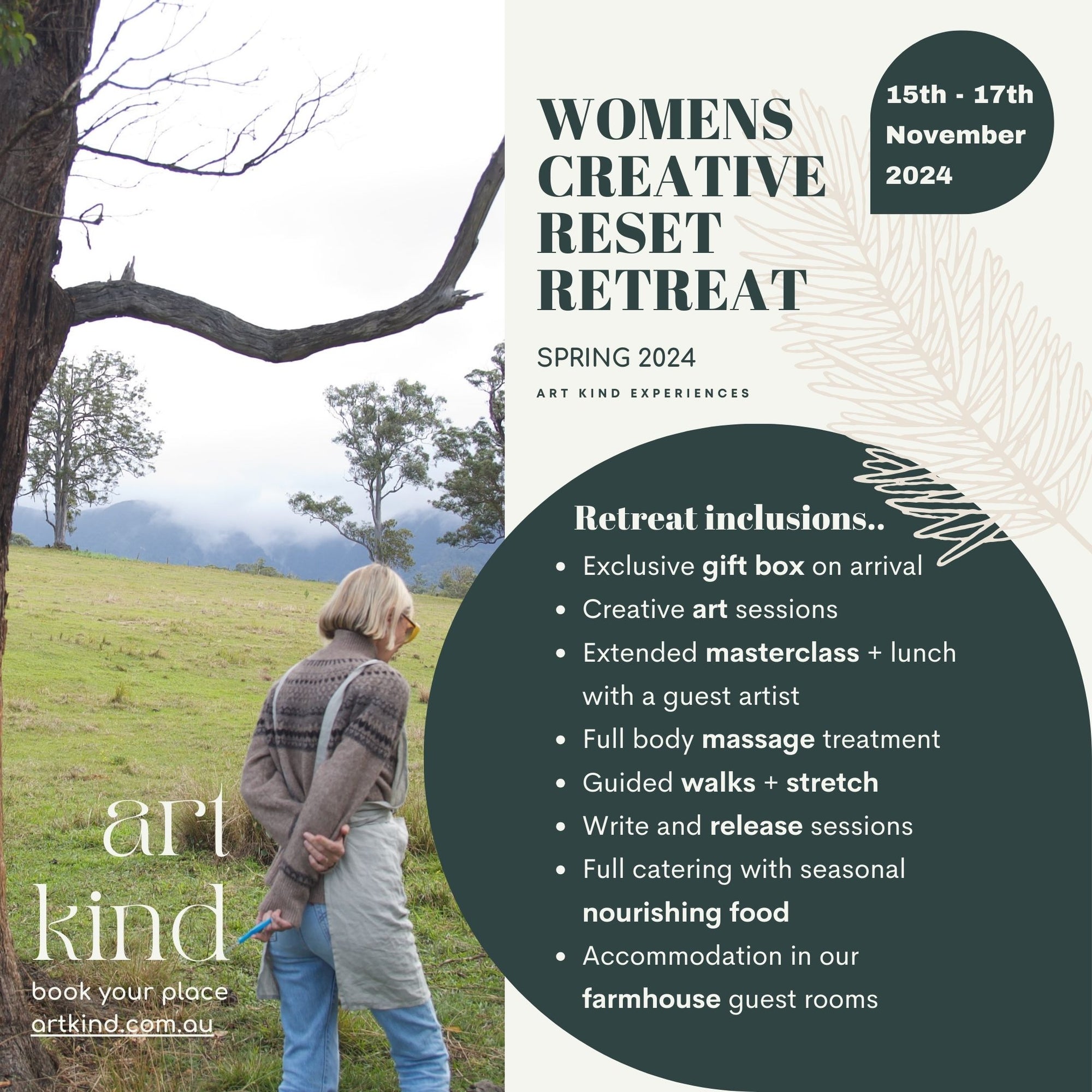 Womens Creative Reset Retreat SPRING 2024 November 15-17